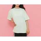 【ピンク ラテ/PINK-latte / KIDS】のリボンロゴプリントラインストーン付きTシャツ ミントグリーン|ID: prp329100004067057 ipo3291000000027412476