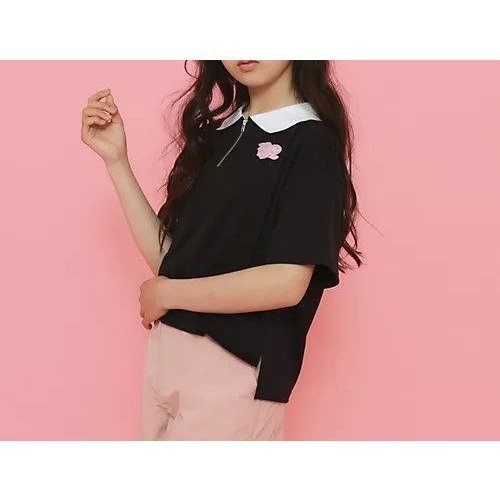 【ピンク ラテ/PINK-latte / KIDS】のポロ衿ハーフジップTシャツ インテリア・キッズ・メンズ・レディースファッション・服の通販 founy(ファニー) https://founy.com/ ファッション Fashion キッズファッション KIDS おすすめ Recommend カーゴパンツ Cargo Pants ガーリー Girly コンパクト Compact シンプル Simple スポーツ Sports スリット Slit デニム Denim トレンド Trend プリーツ Pleats ベーシック Basic ポロシャツ Polo Shirt ワイド Wide エレガント 上品 Elegant |ID: prp329100004067058 ipo3291000000027412478