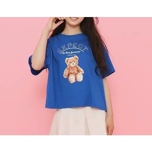 【ピンク ラテ/PINK-latte / KIDS】のラインストーン付きクマTシャツ 人気、トレンドファッション・服の通販 founy(ファニー) 　ファッション　Fashion　キッズファッション　KIDS　おすすめ　Recommend　ガーリー　Girly　クロップド　Cropped　ストーン　Stone　スポーツ　Sports　デニム　Denim　トレンド　Trend　ハーフ　Half　プリント　Print　ボトム　Bottom　レース　Race　人気　Popularity　 other-1|ID: prp329100004067060 ipo3291000000027412492