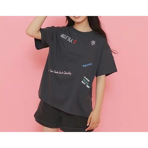 【ピンク ラテ/PINK-latte / KIDS】の【130cmあり】ミックスロゴゆるTシャツ インテリア・キッズ・メンズ・レディースファッション・服の通販 founy(ファニー) https://founy.com/ ファッション Fashion キッズファッション KIDS おすすめ Recommend カーゴパンツ Cargo Pants デニム Denim フロント Front プリント Print ボトム Bottom ミックス Mix ランダム Random ルーズ Loose |ID: prp329100004067064 ipo3291000000027412516