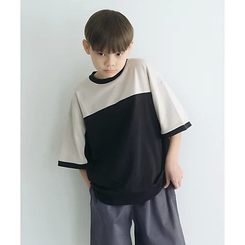 【グリーンレーベルリラクシング/green label relaxing / UNITED ARROWS / KIDS】のTJ パネル切り替え ビッグ Tシャツ / キッズ 140cm-160cm - 吸水速乾 - インテリア・キッズ・メンズ・レディースファッション・服の通販 founy(ファニー) 　ファッション　Fashion　キッズファッション　KIDS　吸水　Water Absorption　シンプル　Simple　ビッグ　Big　おすすめ　Recommend　BLACK|ID: prp329100004072050 ipo3291000000027469371