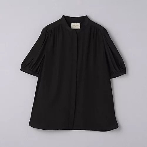 【ユナイテッドアローズ/UNITED ARROWS】のCOOL LIGHT ショートスリーブ ブラウス インテリア・キッズ・メンズ・レディースファッション・服の通販 founy(ファニー) 　ファッション　Fashion　レディースファッション　WOMEN　トップス・カットソー　Tops/Tshirt　シャツ/ブラウス　Shirts/Blouses　イエロー　Yellow　ギャザー　Gather　ショート　Short　スリーブ　Sleeve　フレンチ　French　プリント　Print　無地　Plain Color　おすすめ　Recommend　BLACK|ID: prp329100004076230 ipo3291000000027523617