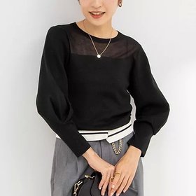 【ノーリーズソフィー/NOLLEY'S sophi】の部分シアーパワショルプルオーバーニット 人気、トレンドファッション・服の通販 founy(ファニー) ファッション Fashion レディースファッション WOMEN トップス・カットソー Tops/Tshirt ニット Knit Tops プルオーバー Pullover 2024年 2024 2024-2025秋冬・A/W Aw/Autumn/Winter/Fw/Fall/2024-2025 シアー Sheer ストレッチ Stretch フレア Flare ワイド Wide |ID:prp329100004077926