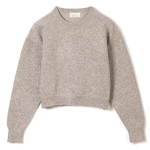 【エムセブンデイズ/M7days】の【コラボ】ラメニットドロップショルダーニット インテリア・キッズ・メンズ・レディースファッション・服の通販 founy(ファニー) 　ファッション　Fashion　レディースファッション　Fashion for Women　トップス・カットソー　Cut & Sew Tops　ニット　Knit Tops & Sweaters　コラボ　Collaboration, Collab　シルバー　Silver, Metallic Silver　シンプル　Simple, Minimal　バランス　Balance, Style Balance　洗える　Machine Washable　メタリックグレージュ|ID: prp329100004077928 ipo3291000000034953890