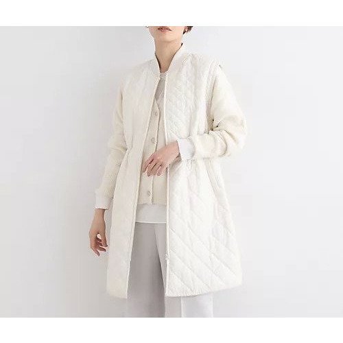 【インディヴィ/INDIVI】の【2WAY】グラデーションキルトロングコート インテリア・キッズ・メンズ・レディースファッション・服の通販 founy(ファニー) 　ファッション　Fashion　レディースファッション　WOMEN　アウター　Coat Outerwear　コート　Coats　おすすめ　Recommend　キルティング　Quilting　キルト　Quilt　グラデーション　Gradation　スマート　Smart　タフタ　Taffeta　ダウン　Down　トレンド　Trend　パターン　Pattern　ポケット　Pocket　アイボリー|ID: prp329100004079579 ipo3291000000028287207