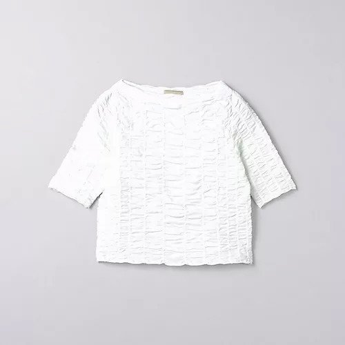 【ユナイテッドアローズ/UNITED ARROWS】のシャーリングニット 5SL インテリア・キッズ・メンズ・レディースファッション・服の通販 founy(ファニー) 　ファッション　Fashion　レディースファッション　WOMEN　トップス・カットソー　Tops/Tshirt　ニット　Knit Tops　ギャザー　Gather　コンパクト　Compact　シャーリング　Shirring　ショート　Short　シンプル　Simple　ワイド　Wide　OFF WHITE|ID: prp329100004083601 ipo3291000000027618911