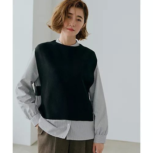 【グローブ/grove】のベスト シャツSET インテリア・キッズ・メンズ・レディースファッション・服の通販 founy(ファニー) 　ファッション　Fashion　レディースファッション　WOMEN　アウター　Coat Outerwear　トップス・カットソー　Tops/Tshirt　シャツ/ブラウス　Shirts/Blouses　ベスト/ジレ　Gilets/Vests　アクリル　Acrylic　春　Spring　畦　Ridge　クロップド　Cropped　スマート　Smart　トレンド　Trend　ベスト　Vest　ベーシック　Basic　リラックス　Relax　ワイド　Wide　A/W・秋冬　Aw・Autumn/Winter・Fw・Fall-Winter　2024年　2024　2024-2025秋冬・A/W　Aw/Autumn/Winter/Fw/Fall/2024-2025　ブラック|ID: prp329100004083603 ipo3291000000028350895