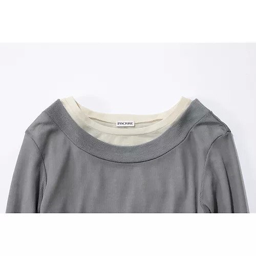 【アンスクリア/INSCRIRE】の【HPS復刻】Layered L/S Tee 人気、トレンドファッション・服の通販 founy(ファニー) 　ファッション　Fashion　レディースファッション　WOMEN　カットソー　Cut And Sew　クール　Cool　グラデーション　Gradation　シアー　Sheer　シンプル　Simple　テクスチャー　Texture　デコルテ　Decolletage　再入荷　Restock/Back In Stock/Re Arrival　洗える　Washable　other-2|ID: prp329100004086580 ipo3291000000031714623
