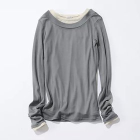 【アンスクリア/INSCRIRE】の【HPS復刻】Layered L/S Tee 人気、トレンドファッション・服の通販 founy(ファニー) ファッション Fashion レディースファッション Ladies' Fashion Online カットソー Cut And Sew クール Cool グラデーション Gradation シアー Sheer シンプル Simple テクスチャー Texture デコルテ Decolletage 再入荷 Restock/Back In Stock/Re Arrival 洗える Washable |ID:prp329100004086580