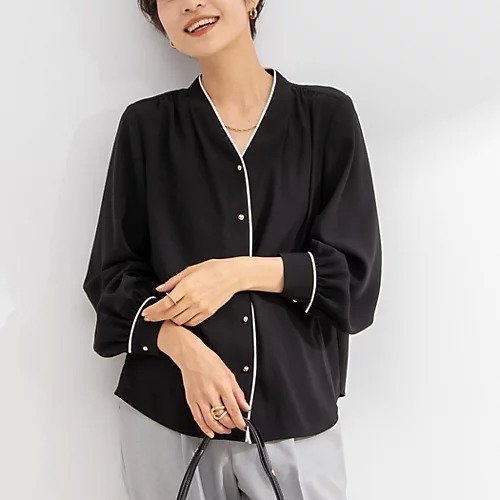 【ノーリーズソフィー/NOLLEY'S sophi】のジョーゼットパイピングVネックブラウス 人気、トレンドファッション・服の通販 founy(ファニー) 　ファッション　Fashion　レディースファッション　WOMEN　トップス・カットソー　Tops/Tshirt　シャツ/ブラウス　Shirts/Blouses　Vネック　V-Neck　2024年　2024　2024-2025秋冬・A/W　Aw/Autumn/Winter/Fw/Fall/2024-2025　おすすめ　Recommend　ボトム　Bottom　エレガント 上品　Elegant　ビジネス 仕事 通勤　Business　 other-1|ID: prp329100004086588 ipo3291000000028572467