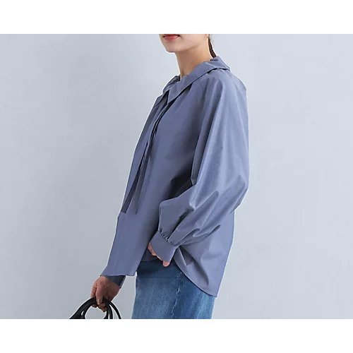 【グリーンレーベル リラクシング / ユナイテッドアローズ/green label relaxing / UNITED ARROWS】のフリルカラー ブラウス -マシンウォッシャブル・UVカット- インテリア・キッズ・メンズ・レディースファッション・服の通販 founy(ファニー) 　ファッション　Fashion　レディースファッション　WOMEN　トップス・カットソー　Tops/Tshirt　シャツ/ブラウス　Shirts/Blouses　おすすめ　Recommend　ギャザー　Gather　スウェット　Sweat　バランス　Balance　フェミニン　Feminine　フリル　Frills　フロント　Front　冬　Winter　秋　Autumn/Fall　COBALT|ID: prp329100004088298 ipo3291000000027676425