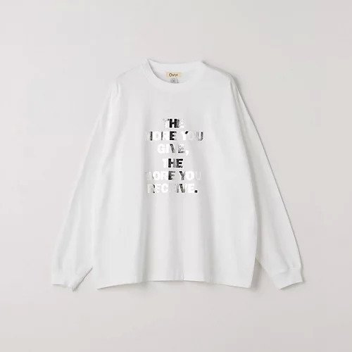 【グリーンレーベル リラクシング / ユナイテッドアローズ/green label relaxing / UNITED ARROWS】のホイル プリント ロングスリーブ Tシャツ カットソー インテリア・キッズ・メンズ・レディースファッション・服の通販 founy(ファニー) 　ファッション　Fashion　レディースファッション　WOMEN　トップス・カットソー　Tops/Tshirt　シャツ/ブラウス　Shirts/Blouses　ロング / Tシャツ　T-Shirts　カットソー　Cut and Sewn　インナー　Inner　秋　Autumn/Fall　カットソー　Cut And Sew　ジャケット　Jacket　スリーブ　Sleeve　プリント　Print　ボトム　Bottom　メタリック　Metallic　ロング　Long　冬　Winter　A/W・秋冬　Aw・Autumn/Winter・Fw・Fall-Winter　おすすめ　Recommend　OFF WHITE|ID: prp329100004091479 ipo3291000000027711771