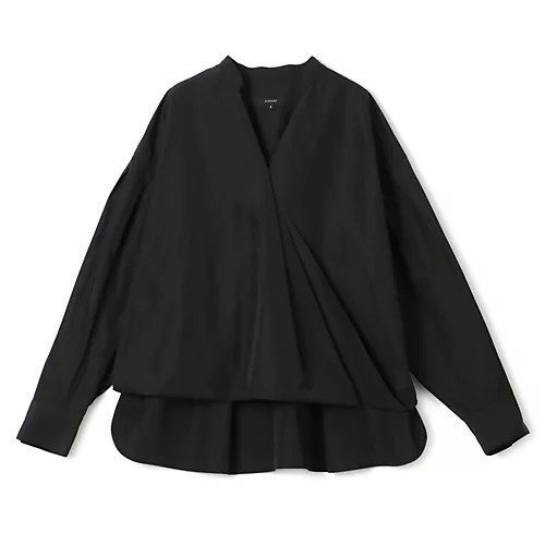 【フローレント/FLORENT】のTAFFETA BLOUSE インテリア・キッズ・メンズ・レディースファッション・服の通販 founy(ファニー) 　ファッション　Fashion　レディースファッション　WOMEN　スキッパー　Skipper　タフタ　Taffeta　ドレープ　Drape　バランス　Balance　フロント　Front　モダン　Modern　洗える　Washable　BLACK|ID: prp329100004093753 ipo3291000000027746493