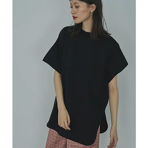 【マージュール/marjour】のASYMMETRY SLEEVE TEE インテリア・キッズ・メンズ・レディースファッション・服の通販 founy(ファニー) 　ファッション　Fashion　レディースファッション　WOMEN　トップス・カットソー　Tops/Tshirt　とろみ　Thickness　アシンメトリー　Asymmetry　シンプル　Simple　ストレッチ　Stretch　スリット　Slit　ボトム　Bottom　BLACK|ID: prp329100004096809 ipo3291000000027782336