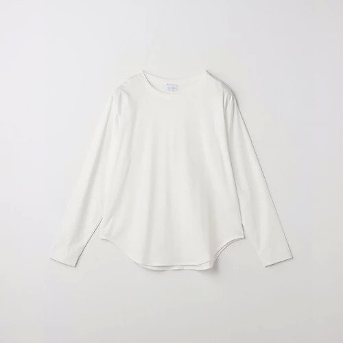 【グリーンレーベル リラクシング / ユナイテッドアローズ/green label relaxing / UNITED ARROWS】のラウンドヘム スムース ロングスリーブ プルオーバー カットソー インテリア・キッズ・メンズ・レディースファッション・服の通販 founy(ファニー) 　ファッション　Fashion　レディースファッション　WOMEN　トップス・カットソー　Tops/Tshirt　プルオーバー　Pullover　カットソー　Cut and Sewn　秋　Autumn/Fall　カットソー　Cut And Sew　スウェット　Sweat　スリーブ　Sleeve　定番　Standard　ボーダー　Border　ロング　Long　冬　Winter　おすすめ　Recommend　OFF WHITE|ID: prp329100004096815 ipo3291000000027782366