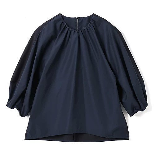 【エムセブンデイズ/M7days】の布帛ドッキングTシャツ インテリア・キッズ・メンズ・レディースファッション・服の通販 founy(ファニー) 　ファッション　Fashion　レディースファッション　Fashion for Women　トップス・カットソー　Cut & Sew Tops　シャツ・ブラウス・オフィスカジュアル　Elegant Blouses & Button-Ups　ロングTシャツ・Tシャツ　Longline T-Shirts & Tees　カットソー　Cut and Sewn Top　ドッキング　Docking, Mixed Material　洗える　Machine Washable　秋　Autumn　ネイビー|ID: prp329100004102857 ipo3291000000036305045