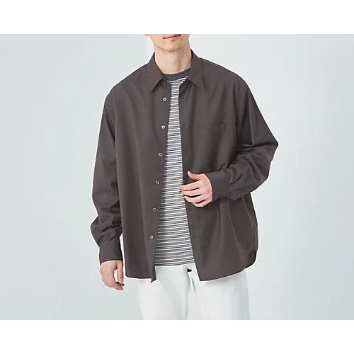 【グリーンレーベルリラクシング/green label relaxing / UNITED ARROWS / MEN】のウォッシャブル TWビエラ ジャストルーズ レギュラーカラー 長袖 シャツ -防シワ- インテリア・キッズ・メンズ・レディースファッション・服の通販 founy(ファニー) 　ファッション　Fashion　メンズファッション　MEN　ウォッシャブル　Washable　洗える　Washable　シューズ　Shoes　スニーカー　Sneakers　デニム　Denim　定番　Standard　長袖　Long Sleeve　バランス　Balance　レギュラー　Regular　ワイド　Wide　A/W・秋冬　Aw・Autumn/Winter・Fw・Fall-Winter　おすすめ　Recommend　エレガント 上品　Elegant　DK.BROWN|ID: prp329100004103000 ipo3291000000027875430