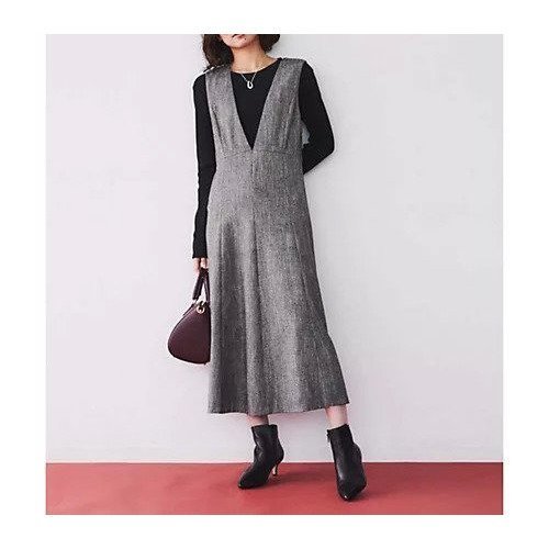 【アンタイトル/UNTITLED】のミックスツイード ジャンパースカート インテリア・キッズ・メンズ・レディースファッション・服の通販 founy(ファニー) 　ファッション　Fashion　レディースファッション　WOMEN　スカート　Skirt　おすすめ　Recommend　インナー　Inner　クラシック　Classic　スマート　Smart　ツイード　Tweed　フレア　Flare　ポケット　Pocket　ミックス　Mix　秋　Autumn/Fall　ブラック|ID: prp329100004105925 ipo3291000000028329946