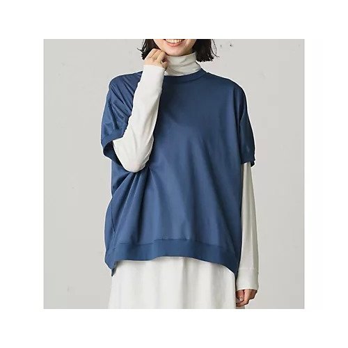 【ミディウミ/MidiUmi】のコクーンプルオーバー インテリア・キッズ・メンズ・レディースファッション・服の通販 founy(ファニー) 　ファッション　Fashion　レディースファッション　WOMEN　トップス・カットソー　Tops/Tshirt　プルオーバー　Pullover　コクーン　Cocoon　シルケット　Mercerization　シンプル　Simple　秋　Autumn/Fall　ダークブルー|ID: prp329100004107254 ipo3291000000027932257