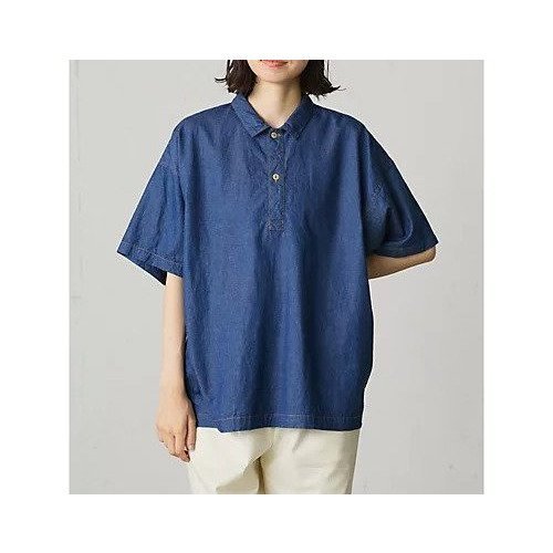 【ミディウミ/MidiUmi】のデニムポロシャツ インテリア・キッズ・メンズ・レディースファッション・服の通販 founy(ファニー) 　ファッション　Fashion　レディースファッション　WOMEN　トップス・カットソー　Tops/Tshirt　シャツ/ブラウス　Shirts/Blouses　ポロシャツ　Polo Shirts　おすすめ　Recommend　スリット　Slit　デニム　Denim　ポロシャツ　Polo Shirt　ワイド　Wide　秋　Autumn/Fall　ブルー|ID: prp329100004107258 ipo3291000000027932291