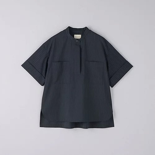 【ユナイテッドアローズ/UNITED ARROWS】のバンドカラー ポケット 5S シャツ 人気、トレンドファッション・服の通販 founy(ファニー) 　ファッション　Fashion　レディースファッション　WOMEN　トップス・カットソー　Tops/Tshirt　シャツ/ブラウス　Shirts/Blouses　シンプル　Simple　ストライプ　Stripe　スリット　Slit　タイトスカート　Tight Skirt　パッチ　Patch　ポケット　Pocket　リラックス　Relax　おすすめ　Recommend　 other-1|ID: prp329100004112042 ipo3291000000028001928