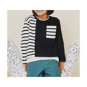 【ザ ショップ ティーケー/THE SHOP TK / KIDS】の【100-160】ブロッキング長袖Tシャツ/洗濯機OK 人気、トレンドファッション・服の通販 founy(ファニー) ファッション Fashion キッズファッション KIDS おすすめ Recommend シンプル Simple スマート Smart ブロッキング Blocking ポケット Pocket 長袖 Long Sleeve |ID:prp329100004112180