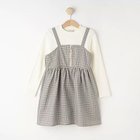 【シューラルー/SHOO LA RUE / KIDS】の【110-140cm】フロントジップ使い チェックドッキングワンピース サックスブルー|ID: prp329100004112181 ipo3291000000028002605