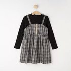 【シューラルー/SHOO LA RUE / KIDS】の【110-140cm】フロントジップ使い チェックドッキングワンピース ブラック|ID: prp329100004112181 ipo3291000000028002606