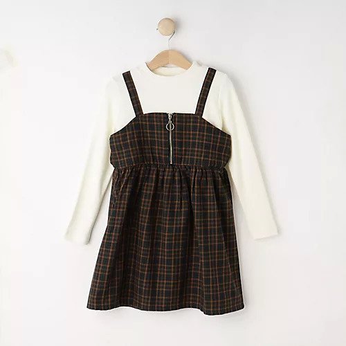 【シューラルー/SHOO LA RUE / KIDS】の【110-140cm】フロントジップ使い チェックドッキングワンピース インテリア・キッズ・メンズ・レディースファッション・服の通販 founy(ファニー) 　ファッション　Fashion　キッズファッション　KIDS　ワンピース　Dress/Kids　おすすめ　Recommend　インナー　Inner　キャミワンピース　Cami Dress　ギフト プレゼント　Gift Present　スマート　Smart　チェック　Check　ドッキング　Docking　ポケット　Pocket　人気　Popularity　秋　Autumn/Fall　グリーン|ID: prp329100004112181 ipo3291000000028002607