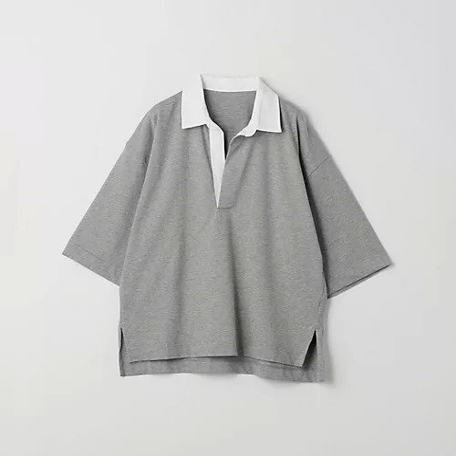 【グリーンレーベル リラクシング / ユナイテッドアローズ/green label relaxing / UNITED ARROWS】のビッグ ラグビー プルオーバー シャツ インテリア・キッズ・メンズ・レディースファッション・服の通販 founy(ファニー) 　ファッション　Fashion　レディースファッション　WOMEN　トップス・カットソー　Tops/Tshirt　シャツ/ブラウス　Shirts/Blouses　プルオーバー　Pullover　秋　Autumn/Fall　スリーブ　Sleeve　トレンド　Trend　ハーフ　Half　ビッグ　Big　フェミニン　Feminine　ワイド　Wide　おすすめ　Recommend　夏　Summer　DK.GRAY|ID: prp329100004113195 ipo3291000000028016677