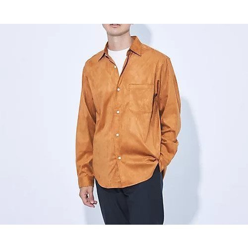 【グリーンレーベルリラクシング/green label relaxing / UNITED ARROWS / MEN】の【WEB限定】JUST fit スエードライク 長袖 シャツ インテリア・キッズ・メンズ・レディースファッション・服の通販 founy(ファニー) 　ファッション　Fashion　メンズファッション　MEN　エレガント 上品　Elegant　秋　Autumn/Fall　カットソー　Cut And Sew　スタンダード　Standard　スマート　Smart　タートルネック　Turtleneck　長袖　Long Sleeve　フェイクスエード　Faux Suede　フレンチ　French　フロント　Front　おすすめ　Recommend　ビジネス 仕事 通勤　Business　MD.BROWN|ID: prp329100004115332 ipo3291000000028042273