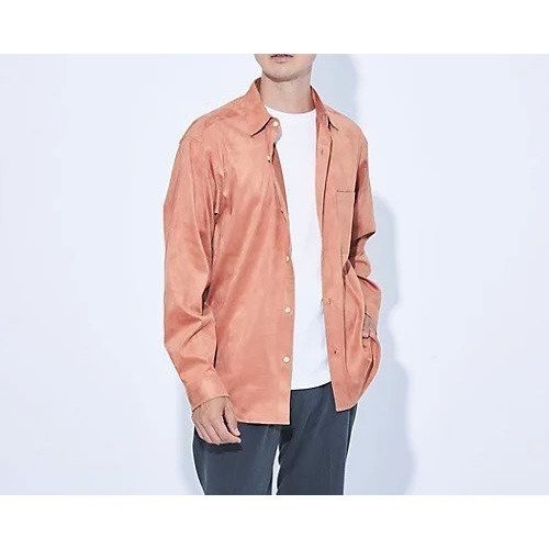 【グリーンレーベルリラクシング/green label relaxing / UNITED ARROWS / MEN】の【WEB限定】JUST fit スエードライク 長袖 シャツ インテリア・キッズ・メンズ・レディースファッション・服の通販 founy(ファニー) 　ファッション　Fashion　メンズファッション　MEN　エレガント 上品　Elegant　秋　Autumn/Fall　カットソー　Cut And Sew　スタンダード　Standard　スマート　Smart　タートルネック　Turtleneck　長袖　Long Sleeve　フェイクスエード　Faux Suede　フレンチ　French　フロント　Front　おすすめ　Recommend　ビジネス 仕事 通勤　Business　PINK|ID: prp329100004115332 ipo3291000000028042283