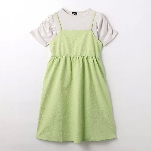 【グリーンレーベルリラクシング/green label relaxing / UNITED ARROWS / KIDS】のTJ エンボスワンピース+ギャザーTシャツセット / キッズ 140cm-160cm インテリア・キッズ・メンズ・レディースファッション・服の通販 founy(ファニー) 　ファッション　Fashion　キッズファッション　KIDS　ワンピース　Dress/Kids　キャミ　Cami　ギャザー　Gather　夏　Summer　LIME|ID: prp329100004115414 ipo3291000000028044993