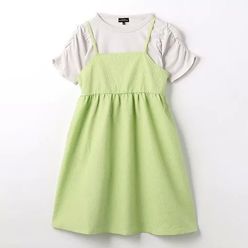 【グリーンレーベルリラクシング/green label relaxing / UNITED ARROWS / KIDS】のTJ エンボスワンピース+ギャザーTシャツセット / キッズ 100cm-130cm インテリア・キッズ・メンズ・レディースファッション・服の通販 founy(ファニー) 　ファッション　Fashion　キッズファッション　KIDS　ワンピース　Dress/Kids　キャミ　Cami　ギャザー　Gather　夏　Summer　LIME|ID: prp329100004115416 ipo3291000000028045004