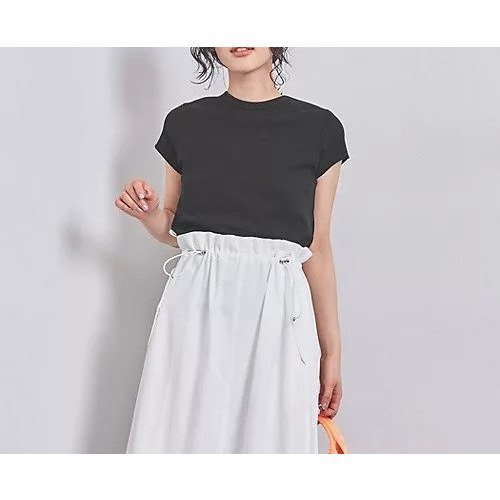 【ユナイテッドアローズ/UNITED ARROWS】のコットン フライス フレンチスリーブ Tシャツ インテリア・キッズ・メンズ・レディースファッション・服の通販 founy(ファニー) 　ファッション　Fashion　レディースファッション　WOMEN　トップス・カットソー　Tops/Tshirt　シャツ/ブラウス　Shirts/Blouses　ロング / Tシャツ　T-Shirts　コンパクト　Compact　スタイリッシュ　Stylish　スリーブ　Sleeve　バンダナ　Bandana　フィット　Fit　フレンチ　French　ランジェリー　Lingerie　エレガント 上品　Elegant　BLACK|ID: prp329100004118626 ipo3291000000028072108