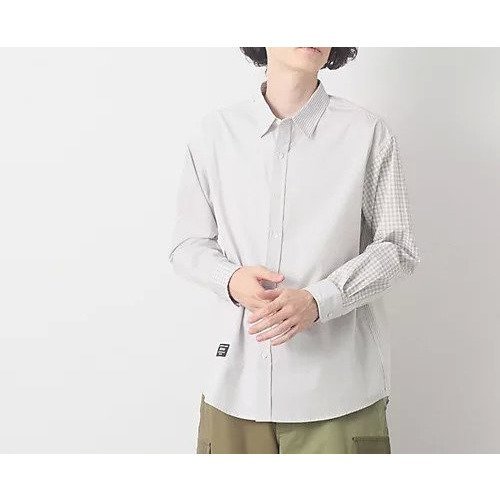 【デッサン/Dessin / MEN】の柄切替シャツ インテリア・キッズ・メンズ・レディースファッション・服の通販 founy(ファニー) 　ファッション　Fashion　メンズファッション　MEN　ストライプ　Stripe　スマート　Smart　チェック　Check　ブロッキング　Blocking　ブロード　Broad　ボトム　Bottom　切替　Switching　ライトグレー|ID: prp329100004123808 ipo3291000000028155599