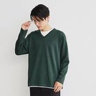 【ザ ショップ ティーケー/THE SHOP TK / MEN】の畦編みフェイクレイヤードVネック長袖Tシャツ グリーン|ID: prp329100004123815 ipo3291000000028155646