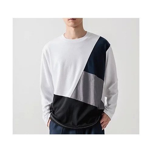 【ザ ショップ ティーケー/THE SHOP TK / MEN】の異素材ブロッキング長袖Tシャツ インテリア・キッズ・メンズ・レディースファッション・服の通販 founy(ファニー) https://founy.com/ ファッション Fashion メンズファッション MEN スマート Smart ブロッキング Blocking 切替 Switching 長袖 Long Sleeve |ID: prp329100004123816 ipo3291000000029614222