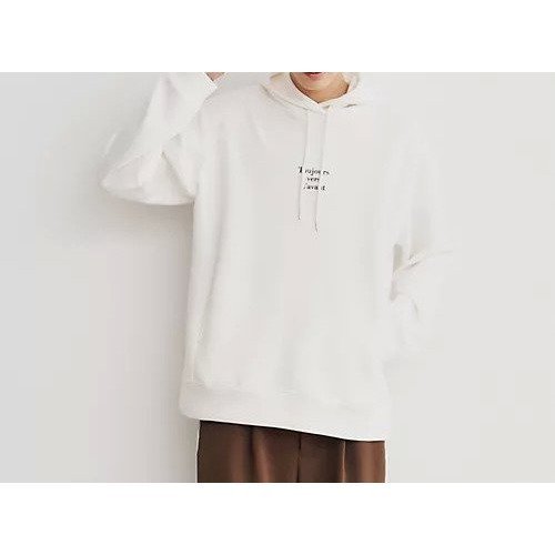 【ザ ショップ ティーケー/THE SHOP TK / MEN】のプリントダンボールパーカー ビッグシルエット/ユニセックス インテリア・キッズ・メンズ・レディースファッション・服の通販 founy(ファニー) 　ファッション　Fashion　メンズファッション　MEN　インナー　Inner　ストレッチ　Stretch　スマート　Smart　ビッグ　Big　プリント　Print　ポケット　Pocket　エレガント 上品　Elegant　オフホワイト|ID: prp329100004123829 ipo3291000000029580412