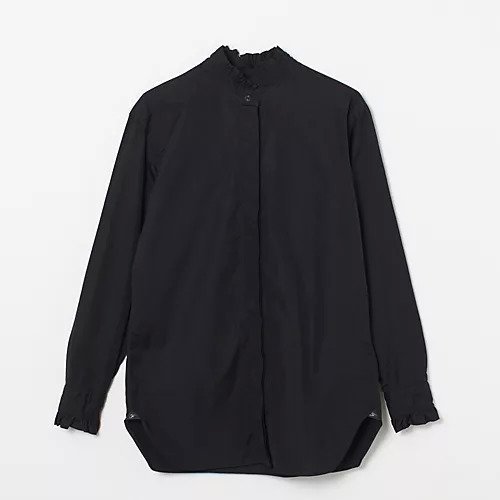 【フィナモレ/Finamore】のフリルシャツ インテリア・キッズ・メンズ・レディースファッション・服の通販 founy(ファニー) 　ファッション　Fashion　レディースファッション　Fashion for Women　トップス・カットソー　Cut & Sew Tops　シャツ・ブラウス・オフィスカジュアル　Elegant Blouses & Button-Ups　バランス　Balance, Style Balance　フェミニン　Feminine, Girly　フリル　Frill, Ruffle　マニッシュ　Mannish, Boyish　定番　Standard, Basic Item　洗える　Machine Washable　ブラック|ID: prp329100004124811 ipo3291000000033140010