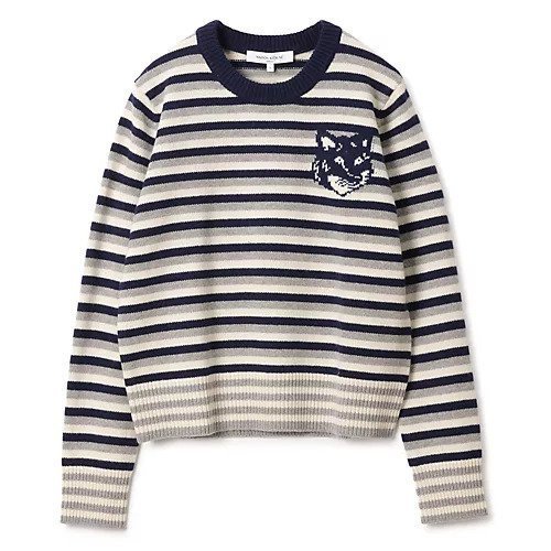 【メゾン キツネ/MAISON KITSUNE】のFOX HEAD INTARSIA STRIPED REGULAR JUMPER インテリア・キッズ・メンズ・レディースファッション・服の通販 founy(ファニー) https://founy.com/ ファッション Fashion レディースファッション WOMEN 2024年 2024 2024-2025秋冬・A/W Aw/Autumn/Winter/Fw/Fall/2024-2025 クール Cool フォックス Fox ボーダー Border リュクス Luxe |ID: prp329100004124824 ipo3291000000028162861