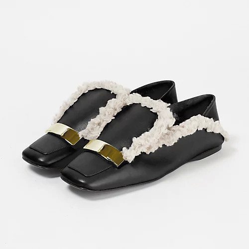 【セルジオ ロッシ/SERGIO ROSSI】のsr1 Slippers ボアスリッパ(ブラック) 人気、トレンドファッション・服の通販 founy(ファニー) 　ファッション　Fashion　レディースファッション　WOMEN　A/W・秋冬　Aw・Autumn/Winter・Fw・Fall-Winter　インソール　Insole　シューズ　Shoes　スリッパ　Slipper　トリミング　Trimming　プレート　Plate　人気　Popularity　別注　Special Order　定番　Standard　 other-1|ID: prp329100004124983 ipo3291000000028163903