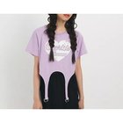 【ピンク ラテ/PINK-latte / KIDS】の【るーつくコラボ/ニコラ9月号掲載】ベルトデザインコンパクトTシャツ パープル|ID: prp329100004125628 ipo3291000000028174609