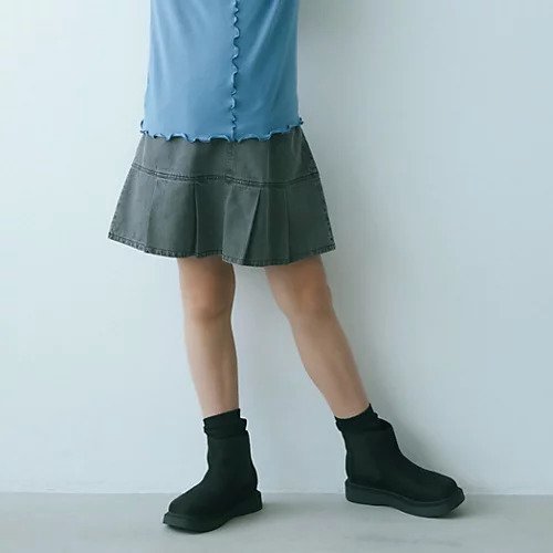 【グリーンレーベルリラクシング/green label relaxing / UNITED ARROWS / KIDS】のTJ 裾タック スカート(ブラックデニム) / キッズ 140cm-160cm インテリア・キッズ・メンズ・レディースファッション・服の通販 founy(ファニー) https://founy.com/ ファッション Fashion キッズファッション KIDS インナー Inner ショート Short シンプル Simple デニム Denim フロント Front ボトム Bottom |ID: prp329100004130626 ipo3291000000028245633