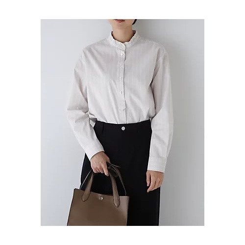 【ヒューマンウーマン/HUMAN WOMAN】のスタンドフリルストライプブラウス インテリア・キッズ・メンズ・レディースファッション・服の通販 founy(ファニー) https://founy.com/ ファッション Fashion レディースファッション Fashion for Women トップス・カットソー Cut & Sew Tops シャツ・ブラウス・オフィスカジュアル Elegant Blouses & Button-Ups おすすめ Recommended / Our Picks インナー Innerwear クラシカル Classical, Vintage-Inspired スウェット / スエット Sweatshirt, Sweatwear スタンダード Standard, Basic スタンド Stand Collar, Upright Stand ストライプ Stripe, Striped Pattern フリル Frill, Ruffle ベーシック Basic, Essential ランダム Random, Irregular |ID: prp329100004132014 ipo3291000000033928210