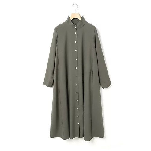 【ミディウミ/MidiUmi】のスタンドネックコートワンピース インテリア・キッズ・メンズ・レディースファッション・服の通販 founy(ファニー) 　ファッション　Fashion　レディースファッション　WOMEN　アウター　Coat Outerwear　コート　Coats　フレア　Flare　フロント　Front　エレガント 上品　Elegant　チャコールグレー|ID: prp329100004132079 ipo3291000000028267564