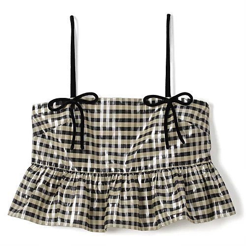 【ガニー/GANNI】のShiny Check Jacquard Top 人気、トレンドファッション・服の通販 founy(ファニー) 　ファッション　Fashion　レディースファッション　WOMEN　ワンピース　Dress　2024年　2024　2024-2025秋冬・A/W　Aw/Autumn/Winter/Fw/Fall/2024-2025　ギンガム　Gingham　クラシック　Classic　チェック　Check　ティアード　Tiered　ベロア　Velor　ラップ　Wrap　今季　This Season　洗える　Washable　 other-1|ID: prp329100004134249 ipo3291000000028285665