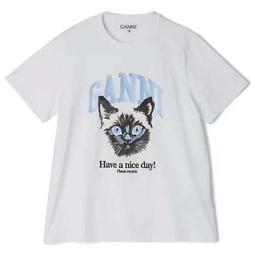 【ガニー/GANNI】のBasic Jersey Cat Relaxed T-shirt インテリア・キッズ・メンズ・レディースファッション・服の通販 founy(ファニー) https://founy.com/ ファッション Fashion レディースファッション WOMEN トップス・カットソー Tops/Tshirt シャツ/ブラウス Shirts/Blouses ロング / Tシャツ T-Shirts 2024年 2024 2024-2025秋冬・A/W Aw/Autumn/Winter/Fw/Fall/2024-2025 プリント Print ボックス Box モチーフ Motif 洗える Washable 猫 Cat |ID: prp329100004134253 ipo3291000000028285700