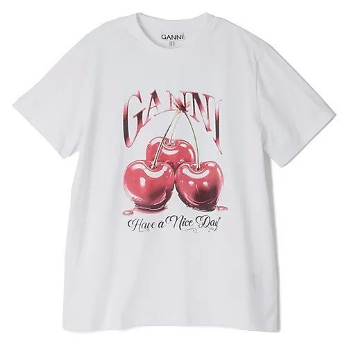 【ガニー/GANNI】のBasic Jersey Cherry Relaxed T-shirt インテリア・キッズ・メンズ・レディースファッション・服の通販 founy(ファニー) https://founy.com/ ファッション Fashion レディースファッション WOMEN トップス・カットソー Tops/Tshirt シャツ/ブラウス Shirts/Blouses ロング / Tシャツ T-Shirts 2024年 2024 2024-2025秋冬・A/W Aw/Autumn/Winter/Fw/Fall/2024-2025 チェリー Cherry トレンド Trend ボックス Box 今季 This Season 洗える Washable |ID: prp329100004134254 ipo3291000000028285702