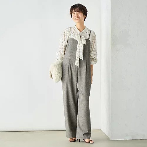 【ノーリーズソフィー/NOLLEY'S sophi】のシックツイードサロペット 人気、トレンドファッション・服の通販 founy(ファニー) 　ファッション　Fashion　レディースファッション　WOMEN　ワンピース　Dress　サロペット　Salopette　2024年　2024　2024-2025秋冬・A/W　Aw/Autumn/Winter/Fw/Fall/2024-2025　カットソー　Cut And Sew　ストレッチ　Stretch　ツイード　Tweed　ワイド　Wide　 other-1|ID: prp329100004134333 ipo3291000000028286382